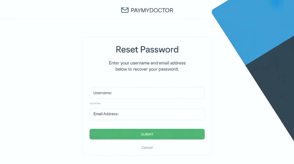 Reset PayMyDoctor Login Credentials